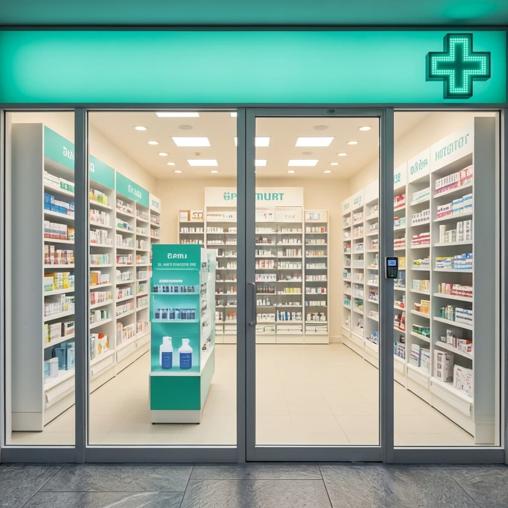 Professional community pharmacy interior